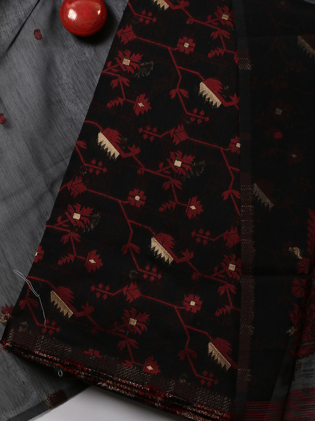 Jamdani Chanderi Unstitched Suit Piece With Dupatta