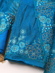 Embroidered Chinon Unstitched Suit With Dupatta