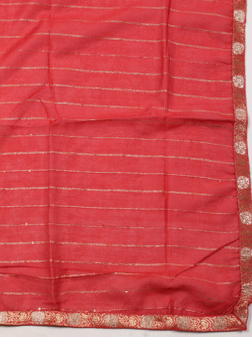 Woven Chanderi Unstitched Suit With Dupatta