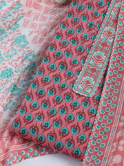Printed Cotton Blend Unstitched Suit With Dupatta