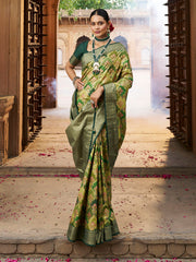 Zari Jaal Art Silk Printed Saree