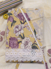 Floral Printed Cotton Unstitched Suit