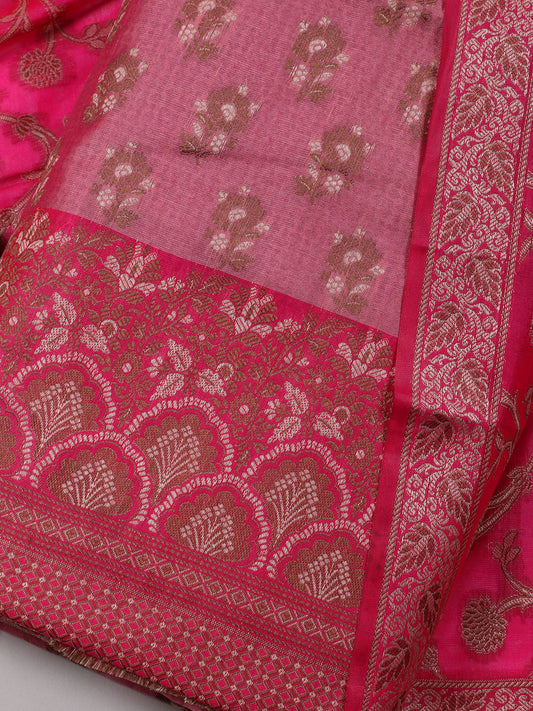 Woven Chanderi Unstitched Suit Piece With Dupatta