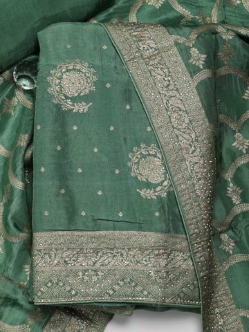 Woven Handloom Unstitched Suit Piece With Dupatta