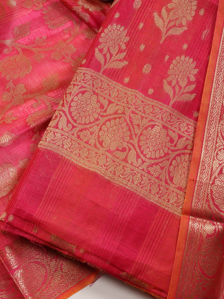 Woven Chanderi Unstitched Suit With Dupatta