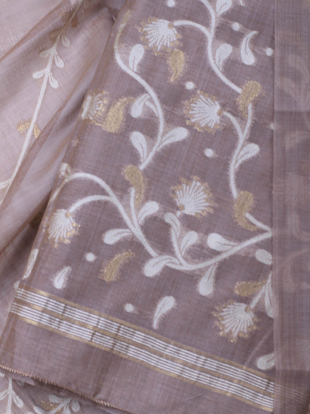 Neck Embroidery Chanderi Unstitched Suit With Dupatta