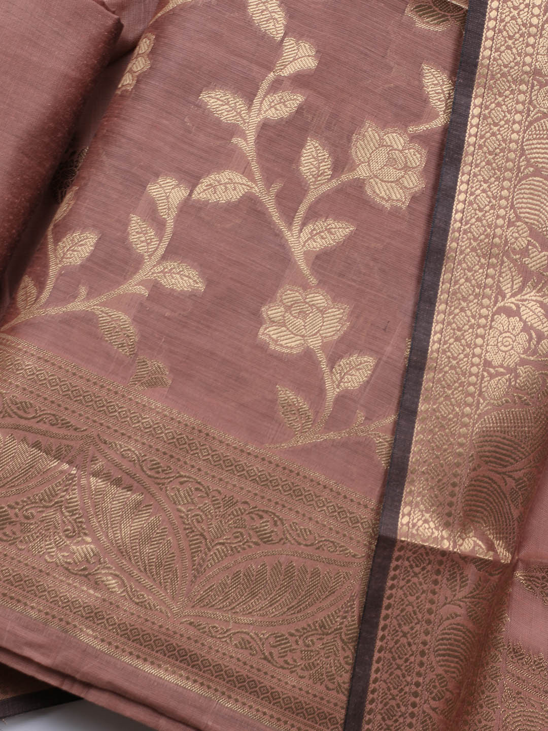 Woven Chanderi Unstitched Suit With Dupatta