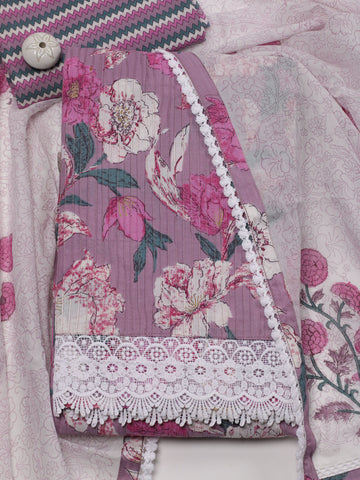 Floral Printed Cotton Unstitched Suit