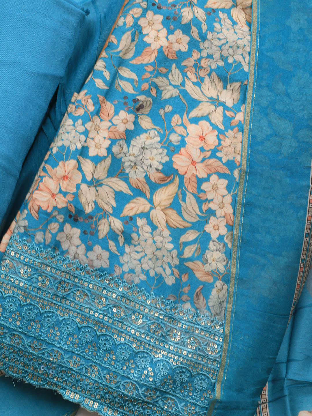 Printed Muslin Unstitched Suit With Dupatta