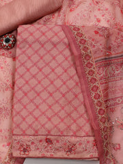 Kantha Print Chanderi Unstitched Suit With Dupatta