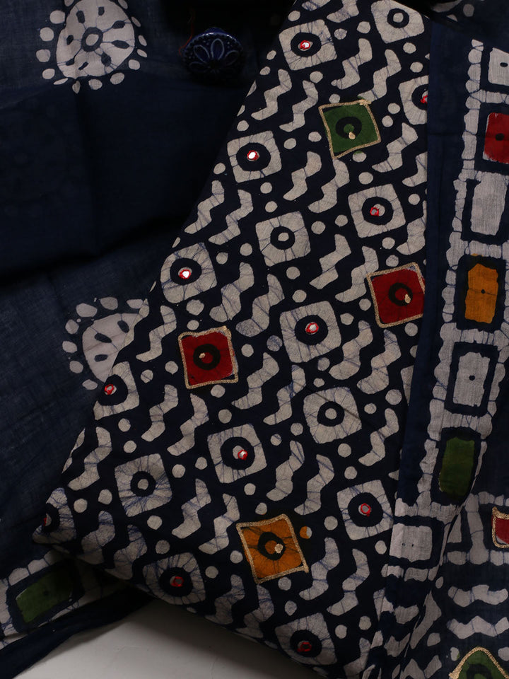 Printed Cotton Blend Unstitched Suit With Dupatta
