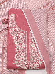 Neck Embroidered Cotton Unstitched Suit Piece With Dupatta