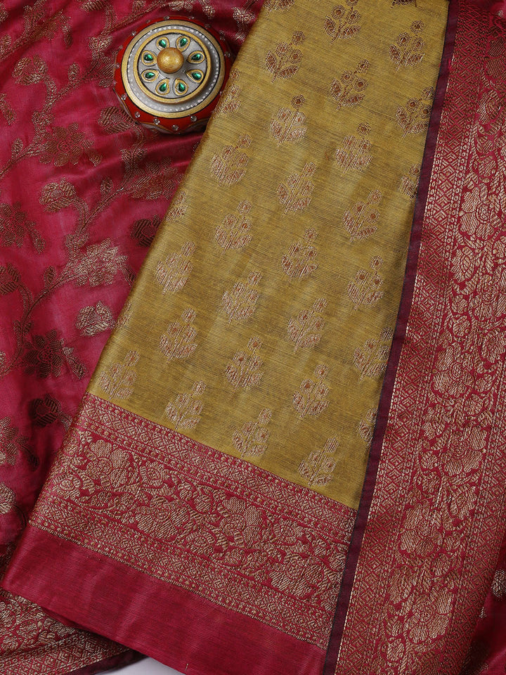 Banarasi Chanderi Unstitched Suit With Dupatta
