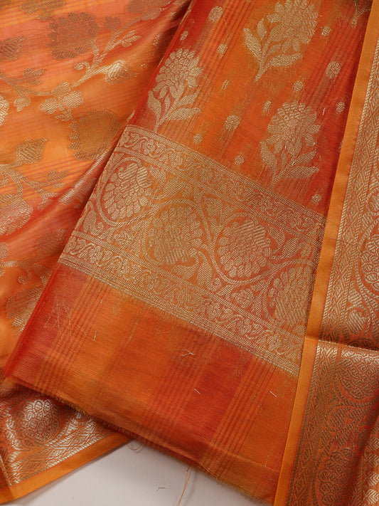 Woven Chanderi Unstitched Suit With Dupatta