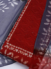 Printed Cotton Blend Unstitched Suit With Dupatta
