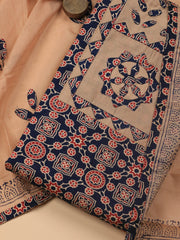 Printed Cotton Blend Unstitched Suit With Dupatta