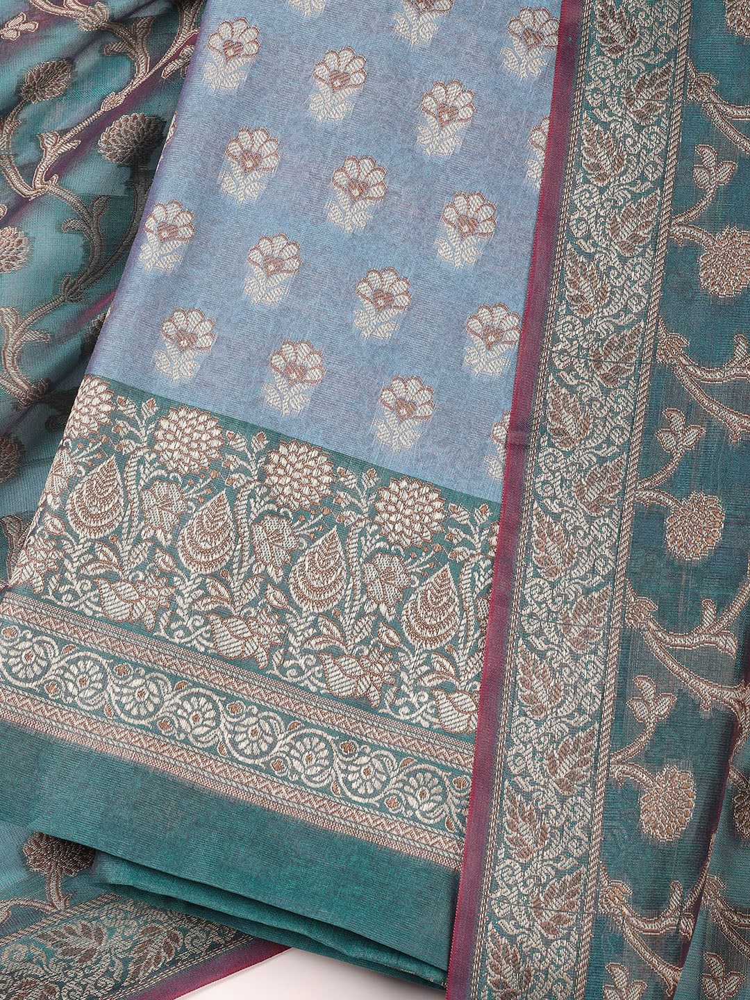 Banarasi Chanderi Unstitched Suit With Dupatta