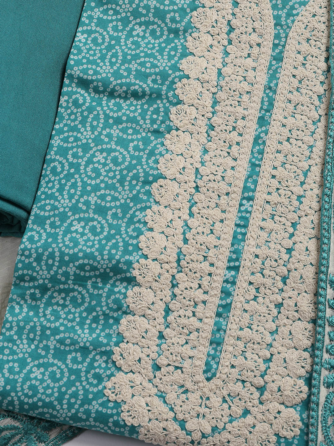 Embroidered Cotton Blend Unstitched Suit Piece With Dupatta