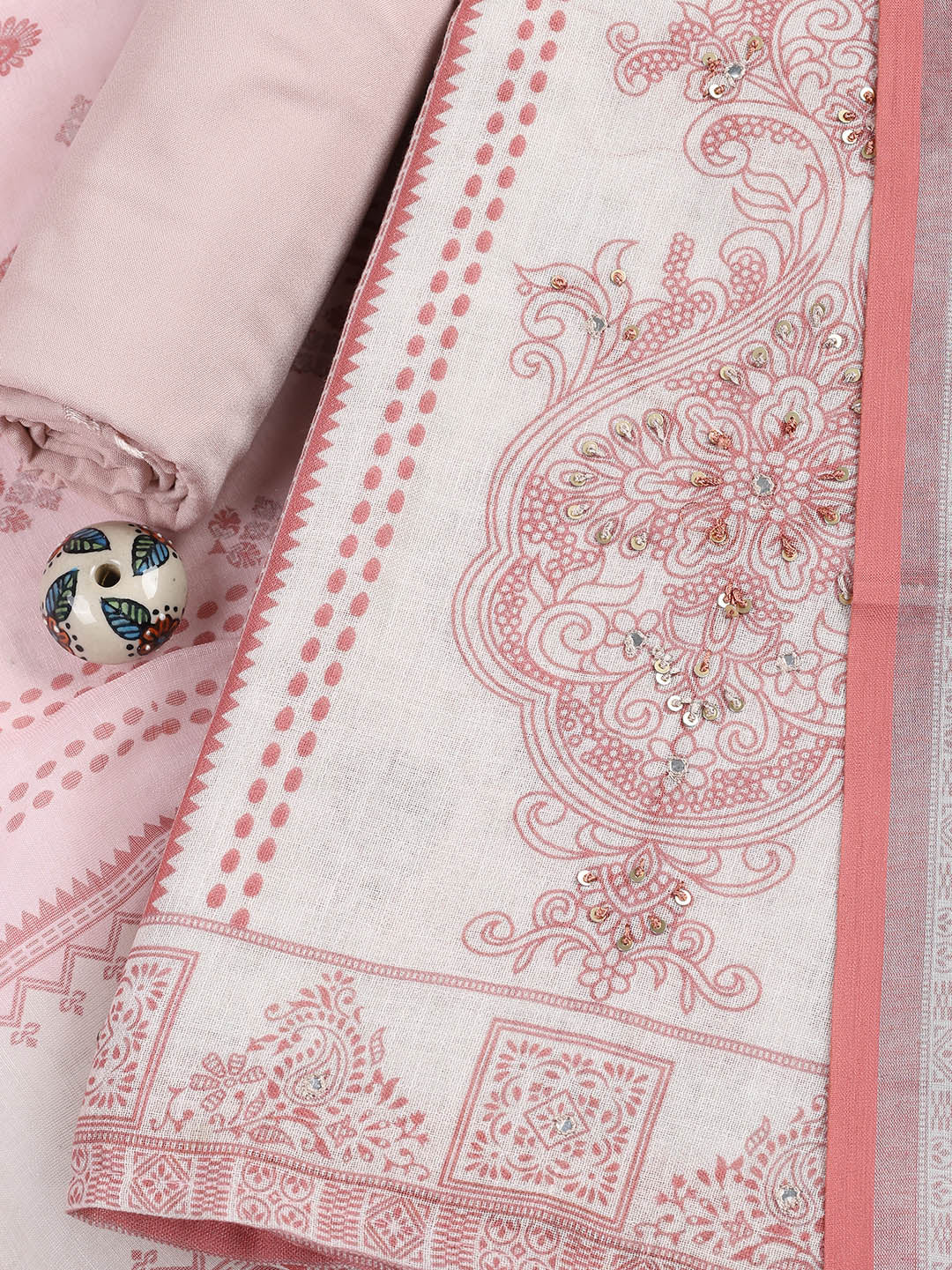 Printed Linen Unstitched Suit With Dupatta
