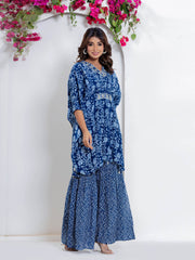 Floral Printed Muslin Kurta With Palazzo