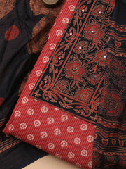 Printed Cotton Blend Unstitched Suit With Dupatta