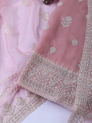 Embroidered Organza Unstitched Suit With Dupatta