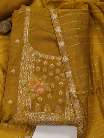 Woven Chanderi Unstitched Suit With Dupatta