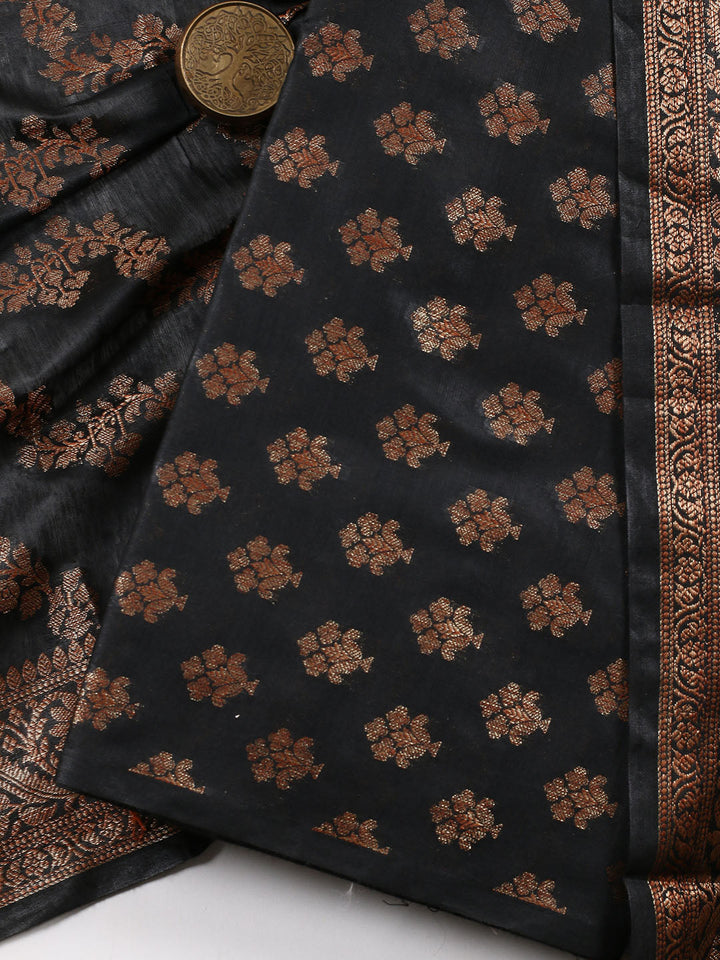 Woven Chanderi Unstitched Suit Piece With Dupatta