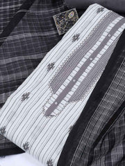 Thread Embroidery Cotton Blend Unstitched Suit With Dupatta