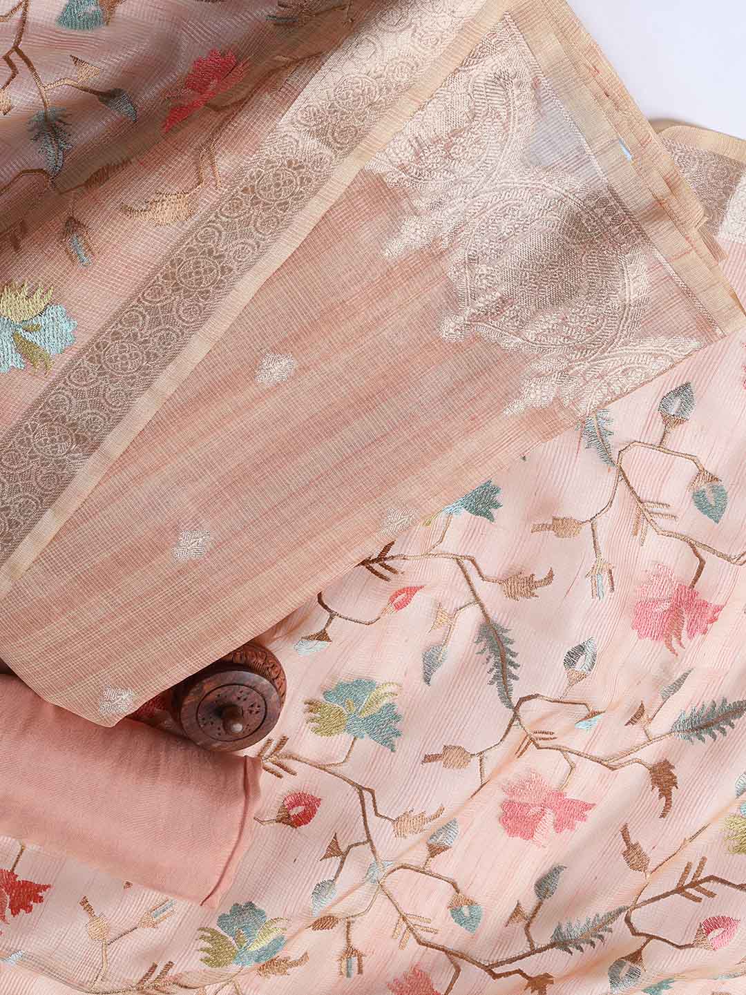 Woven Tissue Unstitched Suit With Dupatta