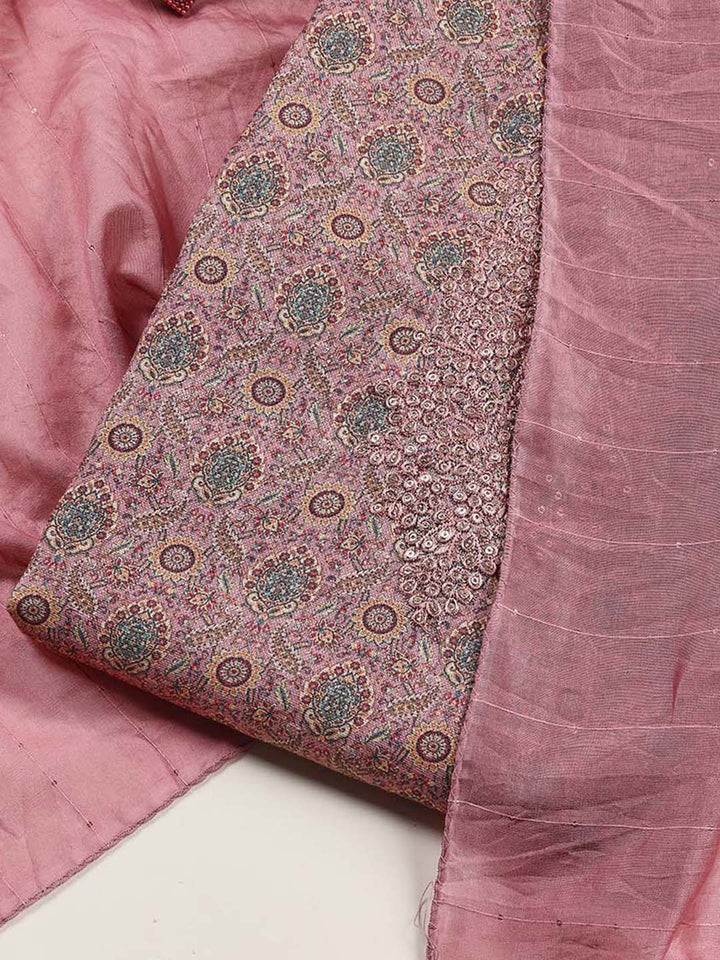 Neck Embroidery Cotton Blend Unstitched Suit Piece With Dupatta