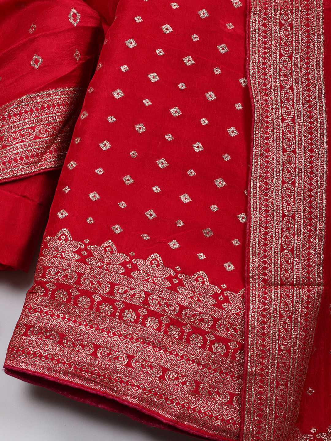 Woven Chanderi Unstitched Suit Piece With Dupatta