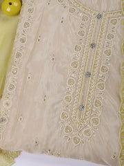 Embroidered Organza Unstitched Suit Piece With Dupatta