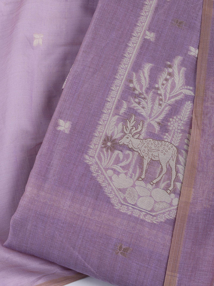 Woven Chanderi Unstitched Suit With Dupatta