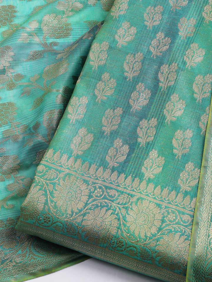 Woven Chanderi Unstitched Suit With Dupatta