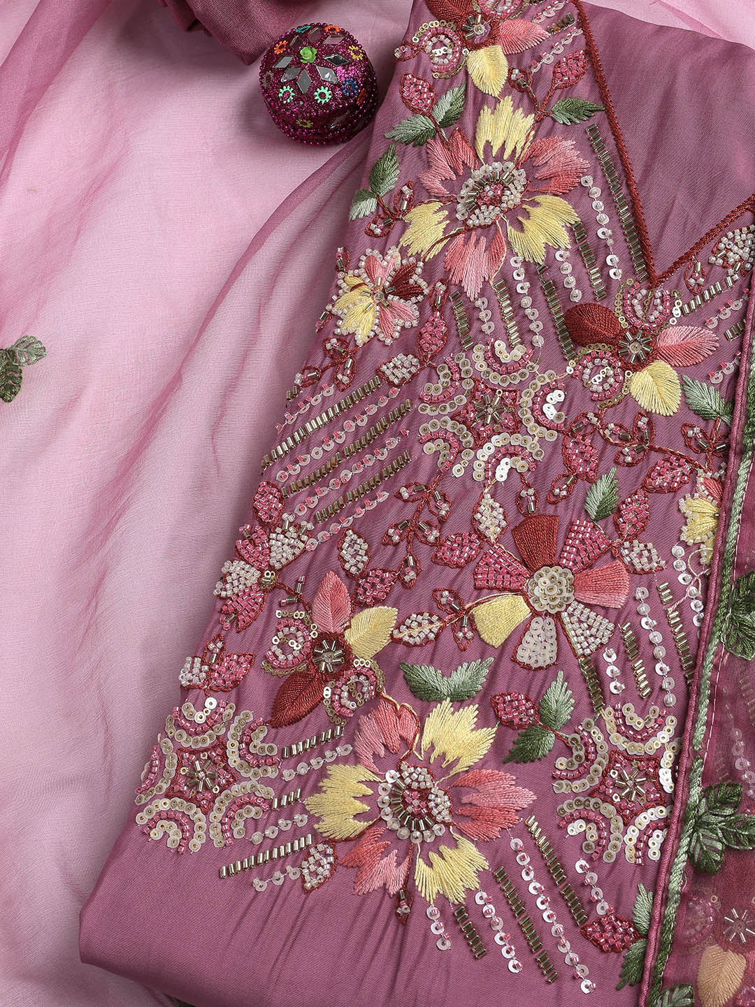 Neck Embroidery Cotton Unstitched Suit With Dupatta