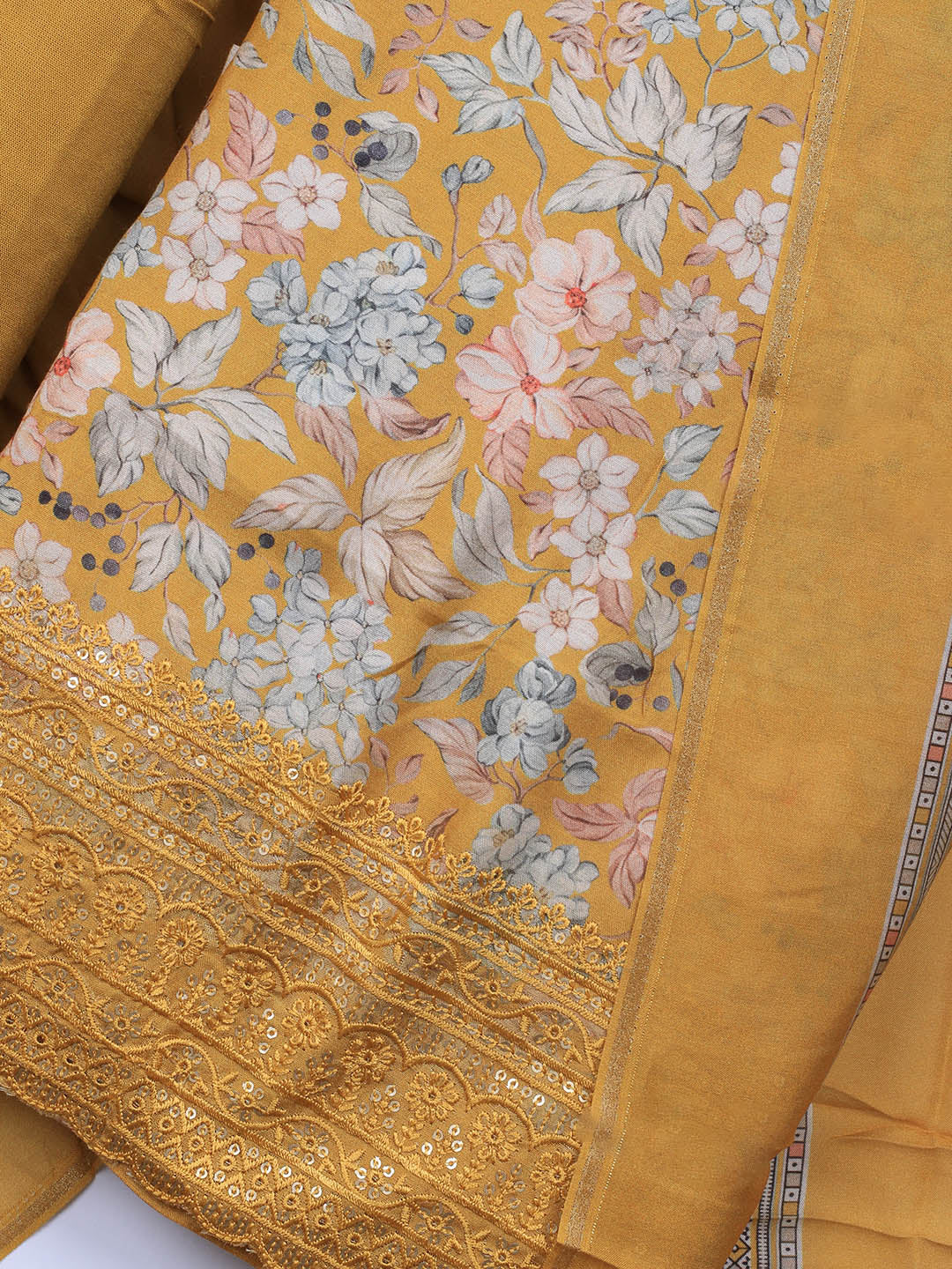 Printed Muslin Unstitched Suit With Dupatta