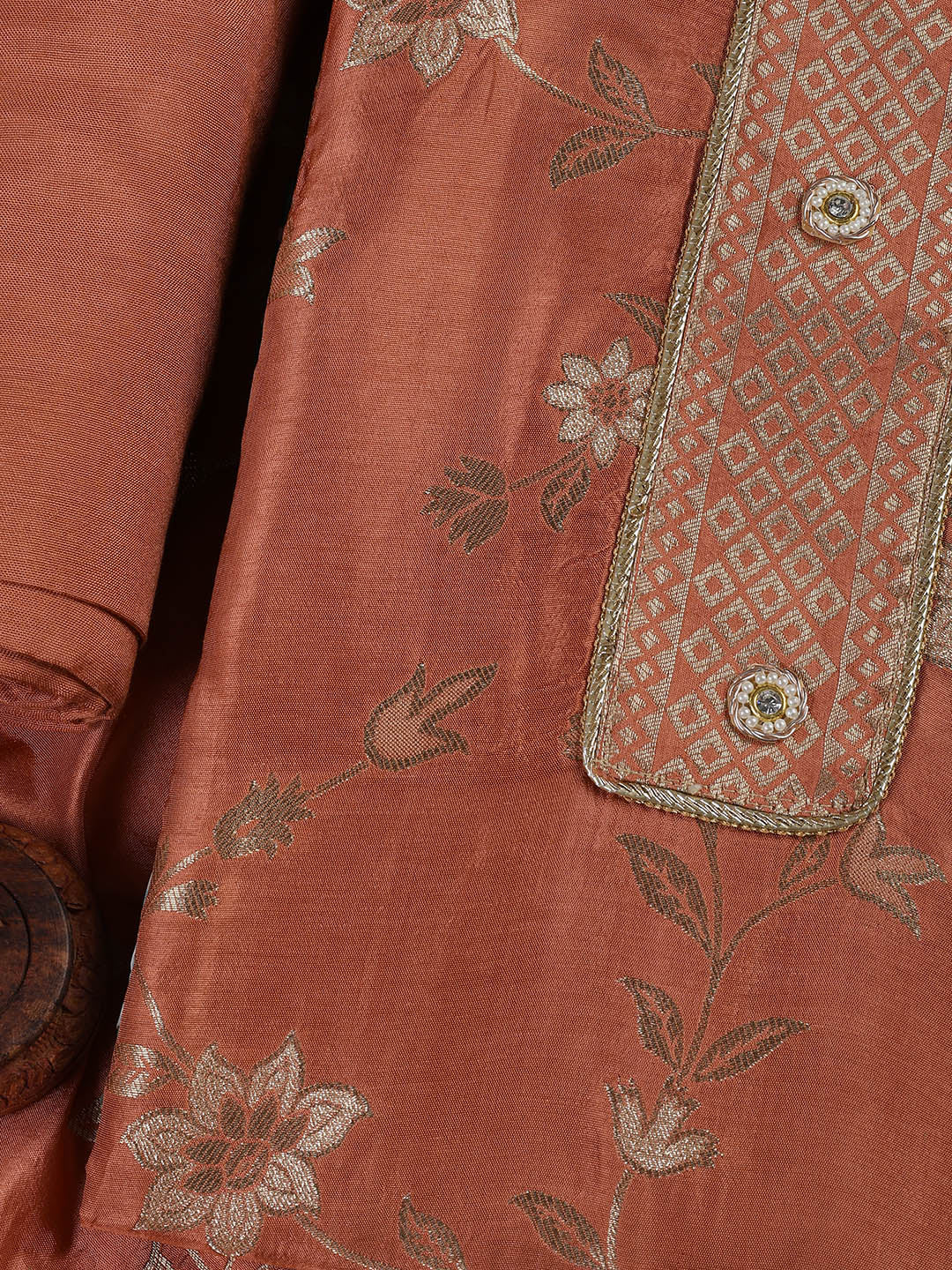 Embroidery Chanderi Unstitched Suit With Dupatta