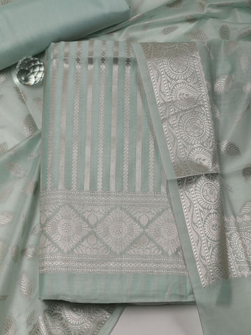 Woven Chanderi Unstitched Suit With Dupatta