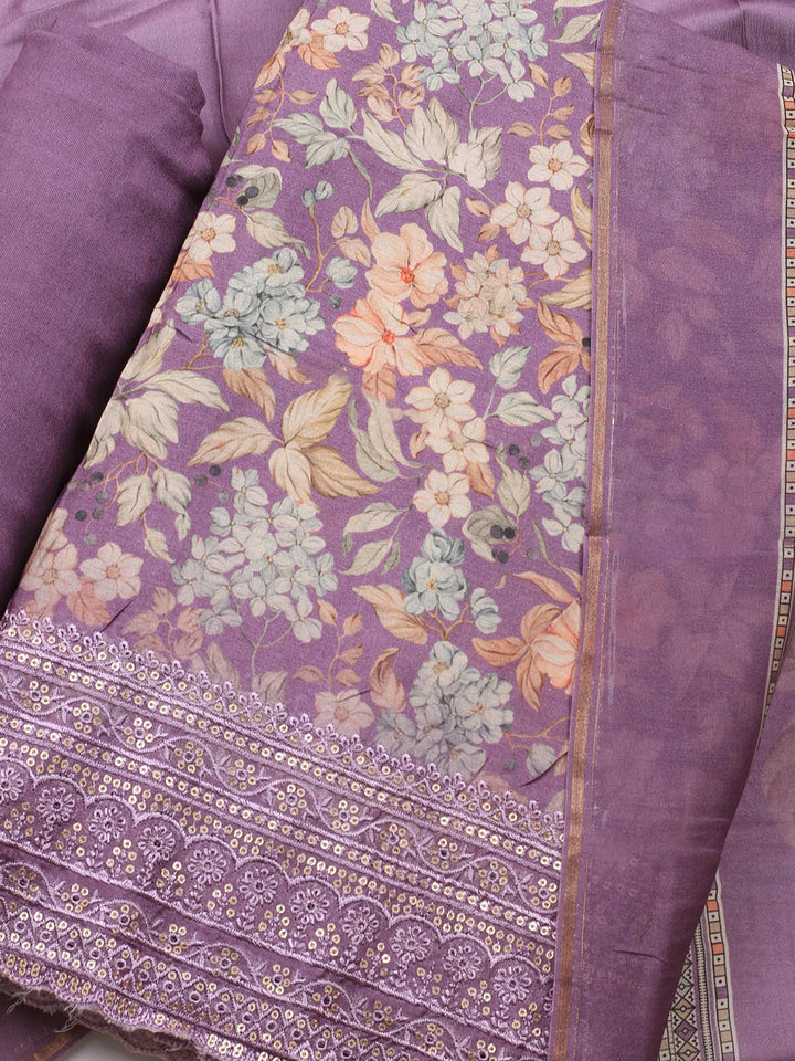 Printed Muslin Unstitched Suit With Dupatta