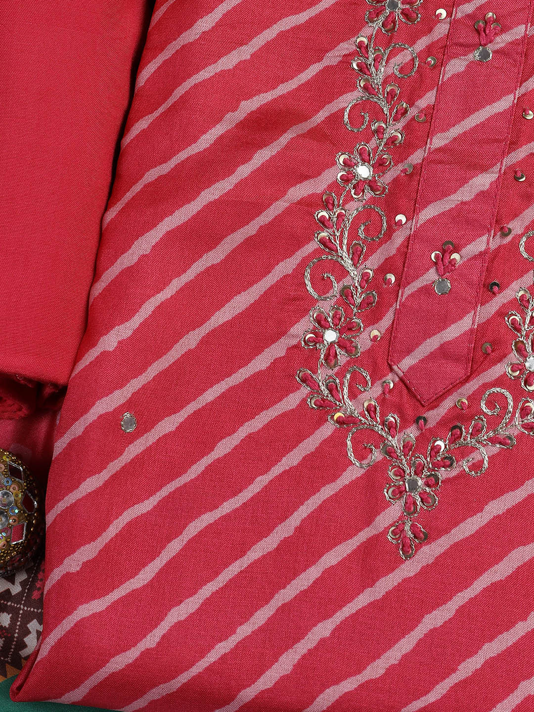Cotton Blend Unstitched Suit Piece With Dupatta