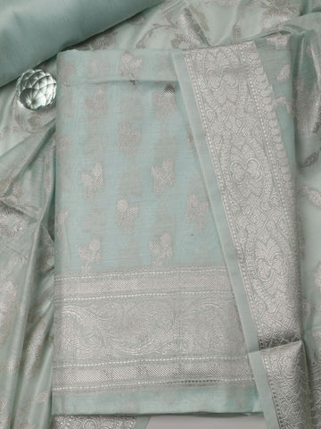 Woven Chanderi Unstitched Suit Piece With Dupatta