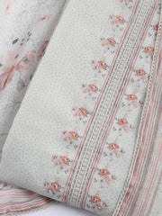 Printed Cotton Blend Unstitched Suit With Dupatta