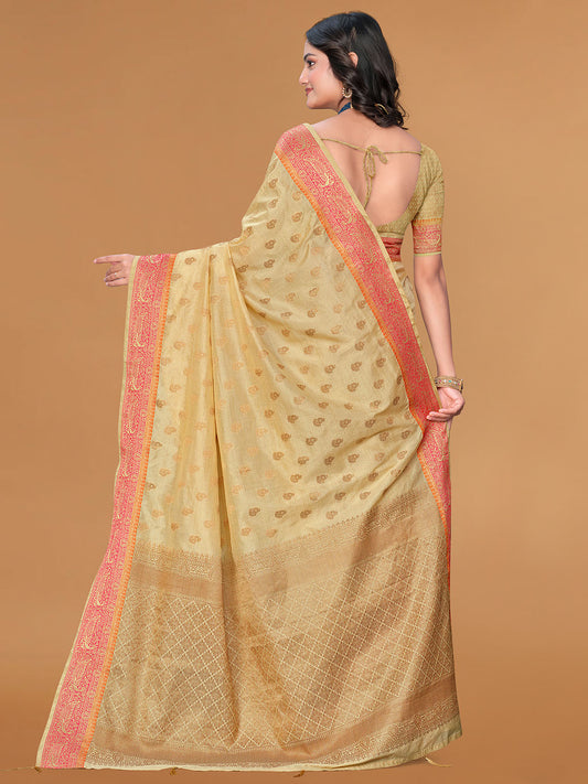 Zari Jaal Cotton Woven Saree