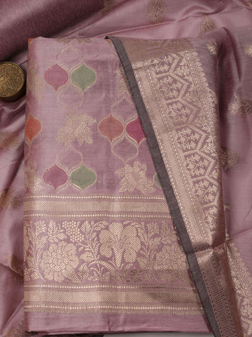 Woven Chanderi Unstitched Suit With Dupatta