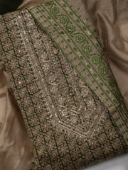 Embroidered Cotton Blend Unstitched Suit Piece With Dupatta