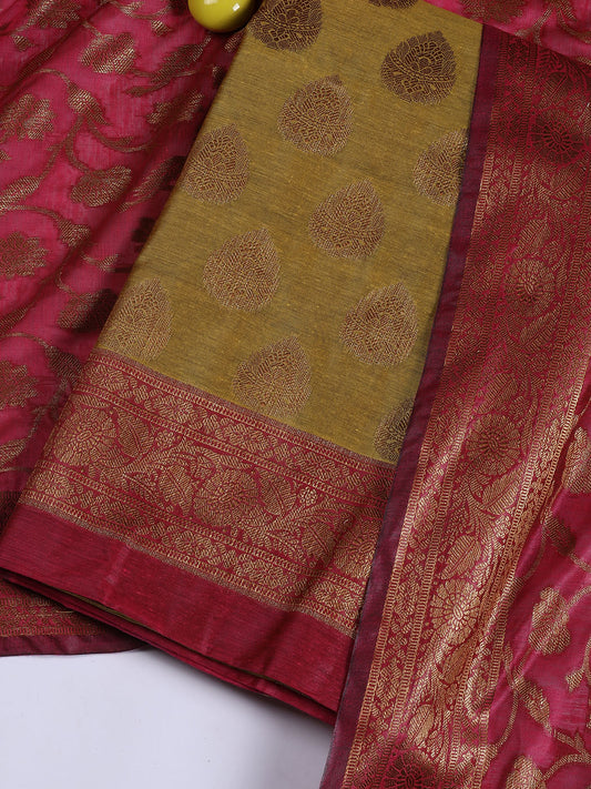 Banarasi Chanderi Unstitched Suit With Dupatta