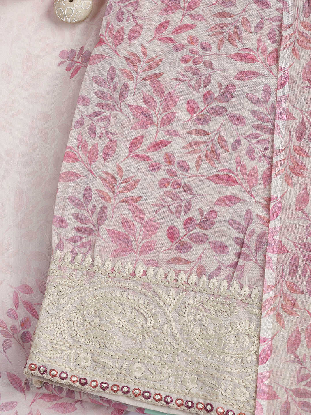 Printed Cotton Blend Unstitched Suit Piece With Dupatta
