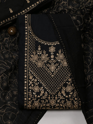 Neck Embroidered Cotton Unstitched Suit Dupatta