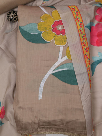 Printed Cotton Blend Unstitched Suit With Dupatta